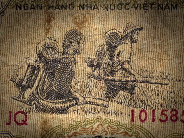 Money; banknote. Vietnam, 2 Hao, issued 1975.