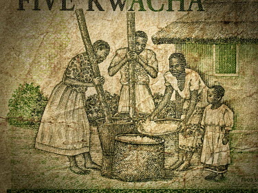 Money, banknotes: Malawi, 5 Kwacha, issued 1997.