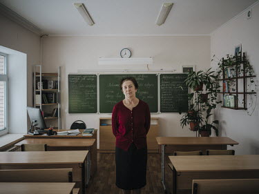 School director Tatyana Betcher worked as a teacher in Ekaterinburg for thirty years. She then took care of her grandchildren in Russia for ten years before deciding to work at the school in Barentsbu...