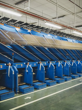 Parcels make their way through a logistics centre at multinational clothing company Inditex