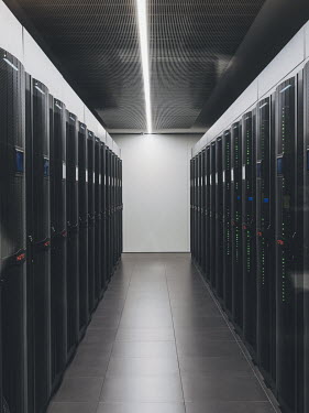 Data servers that power global e-commerce sales at the headquarters of multinational clothing company Inditex.