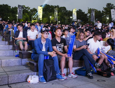 The audience during the national championship final competition of Star Craft held at the Seoul Children's Grand Park.