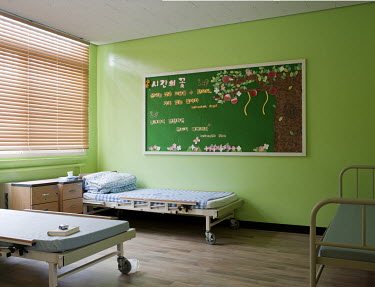A room where patients sleep during the H.O.R.A. program (The Happy Off to Recovery of Autonomy), the treatment program for electronic media addictions, a two week treatment programme held in the Seoul...