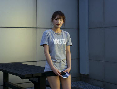 A 22-year-old woman at the Yongsan Shopping mall. Stitched Photograph