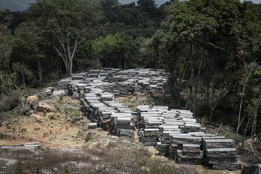 Granite blocks at for the Hongtai company quarry, Comfort Bridge in the Western Area National Park.In Sierra Leone, businesses are taking advantage of poor legislation, feeble enforcement and high lev...