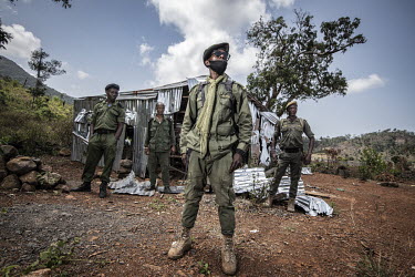 Unarmed rangers in front of a dismantled illegal mining outpost in the Western Area National Park.In Sierra Leone, businesses are taking advantage of poor legislation, feeble enforcement and high leve...