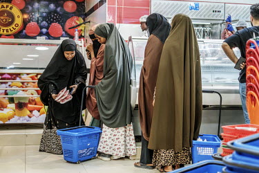 Women shopping at the Hayat Market supermarket, on one of the newest commercial streets in the Wadajir district.