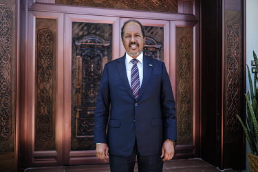 Hassan Sheikh Mohamud, President of Somalia, in Villa Somalia, in the presidential compound.