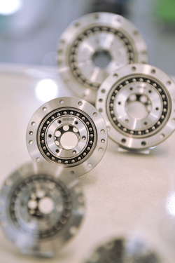 A variety of bearings seen in the Hiwin Corp. showroom. Hiwin Corp. is Taiwan's leading manufacturer of motion control and system technology equipment, increasingly in demand to help stabilise robots,...