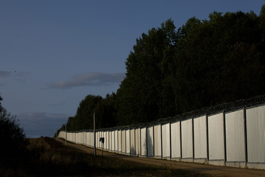 The frontier fence that marks the border with Belarus.